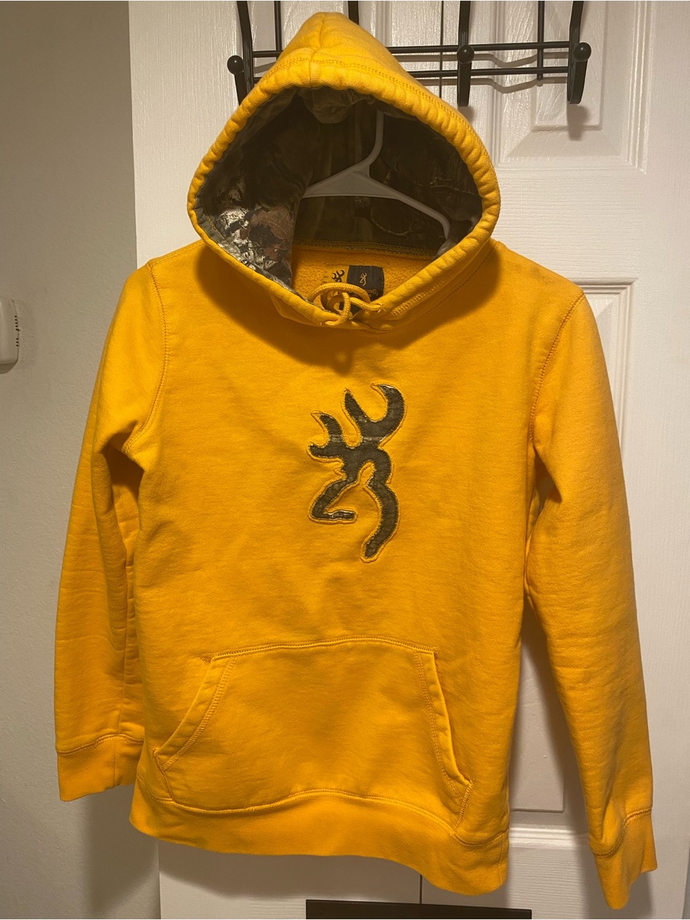 Browning Yellow Hoodie with Camo-Trim Logo Size S
